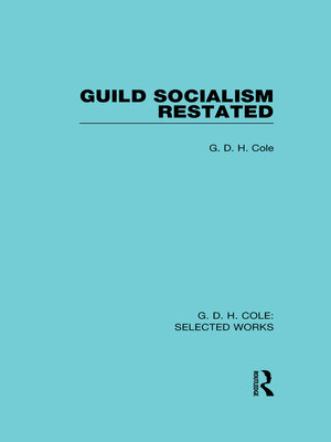 cover image of Guild Socialism Restated